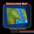 Battle Maps: Grasslands, a 24"x33" laminated map with 1" squares, featuring green and blue terrain with water and land features, perfect for tabletop RPGs, premium waterproof gloss lamination for wet-erase and dry-erase use.