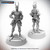 Starfinder Masterclass Miniatures: Lashunta Envoy, 32mm scale, high-quality plastic figurine on scenic base, produced by [brand name] Starfinder, showcasing detailed armor and horned headpiece from both front and back views.