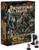 Pathfinder Pawns: Monster Codex Box PDF product image shows the closed box of pawns standing upright, featuring a cover image of a wide range of creepy and spooky monsters gathered in some sort of underground cavern. In the foreground in front of the product stand three sample pawns fitted into black plastic bases, each showing a different character.