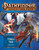 Pathfinder Adventure Path #100: A Song of Silver (Hell's Rebels 4 of 6) PDF by James Jacobs; cover shows a female half-elf bard dressed in chainmail and elegant clothing and carrying a flaming scimitar; behind her is a scene of a huge blue dragon spewing orange lightning down at a group of heroes in front of a set of towering church spires.