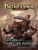 Pathfinder Module Tears at Bitter Manor PDF cover, a dark fantasy scene featuring a man in armor battling a creature amidst a Taldan city backdrop with a foggy house, designed for 5th-level RPG characters.