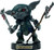 Pathfinder Birdcruncher Goblin figurine, 3.25" tall, gray skin, red eyes, menacing expression, with removable base and various goblin accessories, made by Pathfinder brand, ready for battle and part of the Pathfinder Campaign Setting.