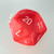 Lucky D20 Plush, a 7-inch red ultra-soft fuzzy 20-sided dice made with plush fabric, featuring white stitched numbers and reinforced sides for shape retention, perfect for casual gaming and geek gatherings.