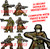 Radioactive Ape Designs atomic highway sentinels 28mm paper miniatures PDF set of 12 unique, highly detailed grizzled warriors in earthy tones for post-apocalyptic roleplaying game characters.