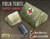 Field Tents Paper Models PDF in 15mm-30mm scale, featuring 3D green and tan tents with red cross symbols, printable cardstock models by Dave Graffam Models, suitable for tabletop gaming and easily customizable through multi-layered PDFs.