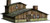 28mm/30mm scale Halfling House paper model by [Brand Name], a low-ceilinged dwelling with wooden exterior and slate roof, suitable for wargaming, skirmish games, and model railroads, with easy assembly from 7 cardstock sheets.