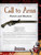 Call to Arms: Pistols & Muskets PDF book cover features an antique pistol, gold and black text on white background, designed by Fat Goblin Games, compatible with Pathfinder RPG, and showcasing early firearms from matchlock to breechloading flintlocks in a fantasy setting.