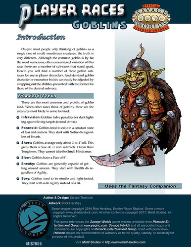 Player Races: Goblins PDF