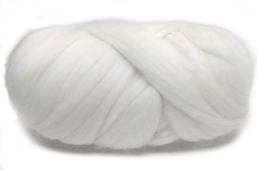 Snowy River--Natural, undyed off-white.  18.5 micron Merino Wool Tops.