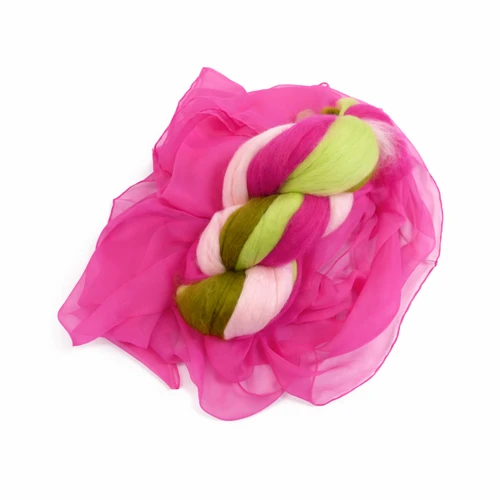 Hot Pink Silk Gauze Nuno scarf kit