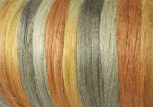 Tussah silk tops for feltmakers. This dyed color harmony is Spinifex