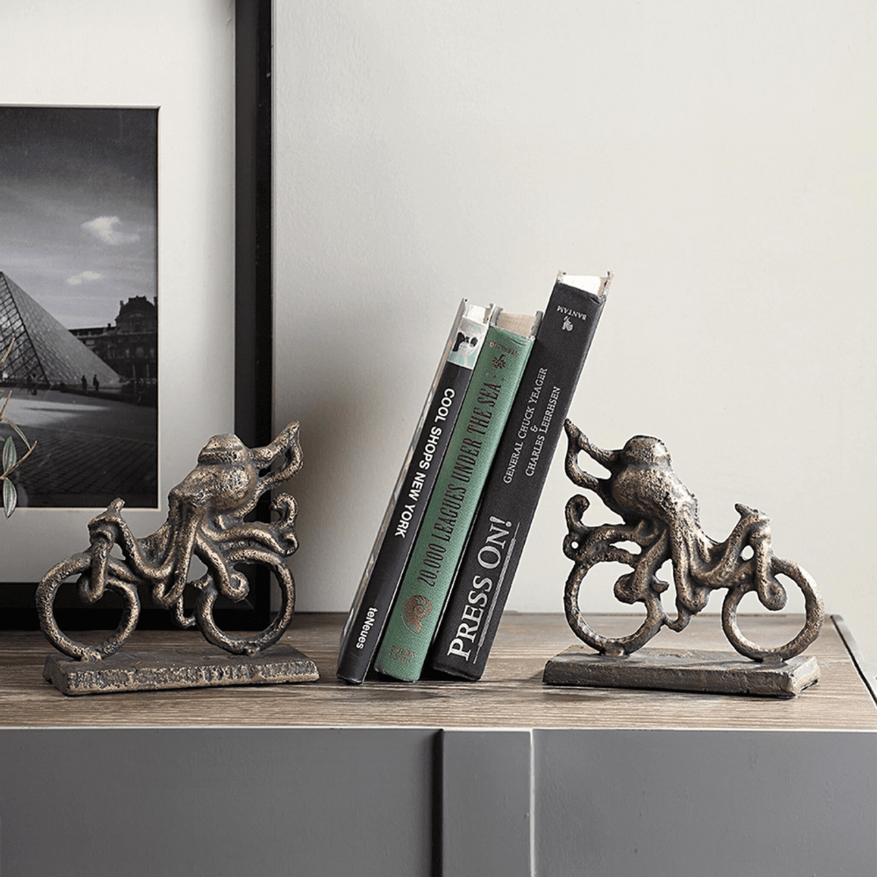 SPI Home Octopus Pair Lobby Table Distinctive Decor   Spi Home Octopus On Bicycle Bookends Pair 18  07166.1650941443 