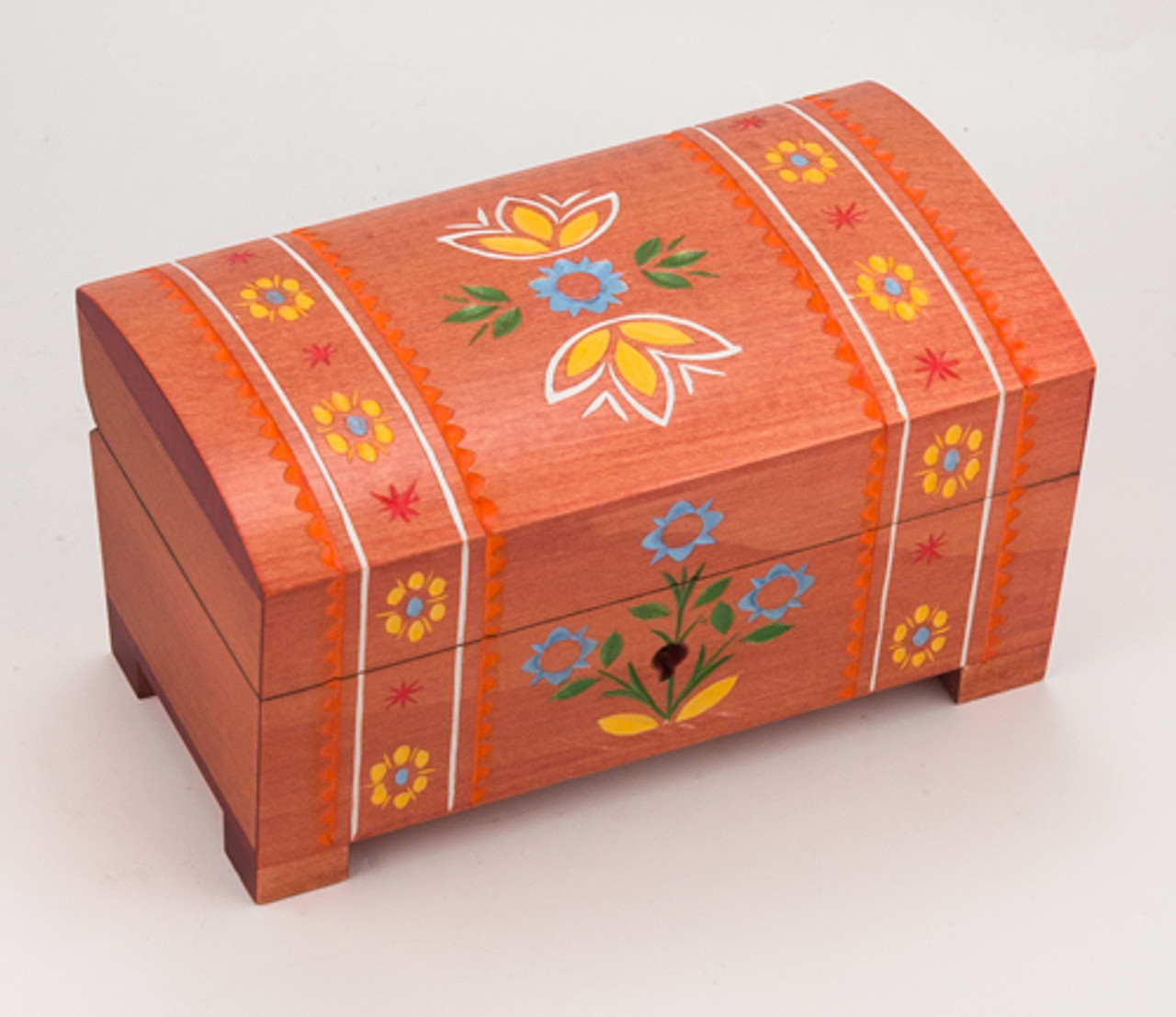 Polish Handcarved Wooden Box - Floral Chest #2