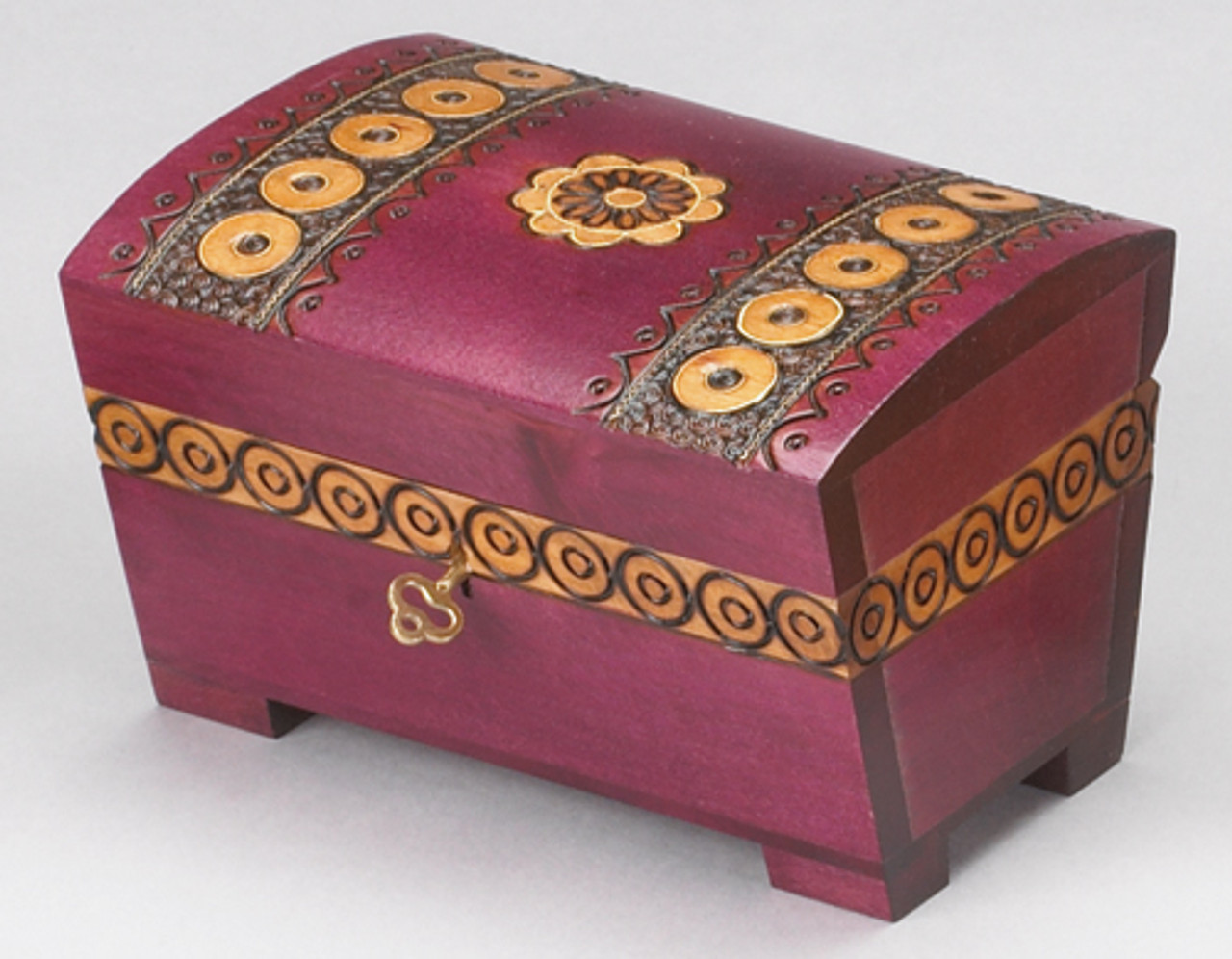 Polish Handcarved Wooden Box - Treasure Chest Jewelry Box