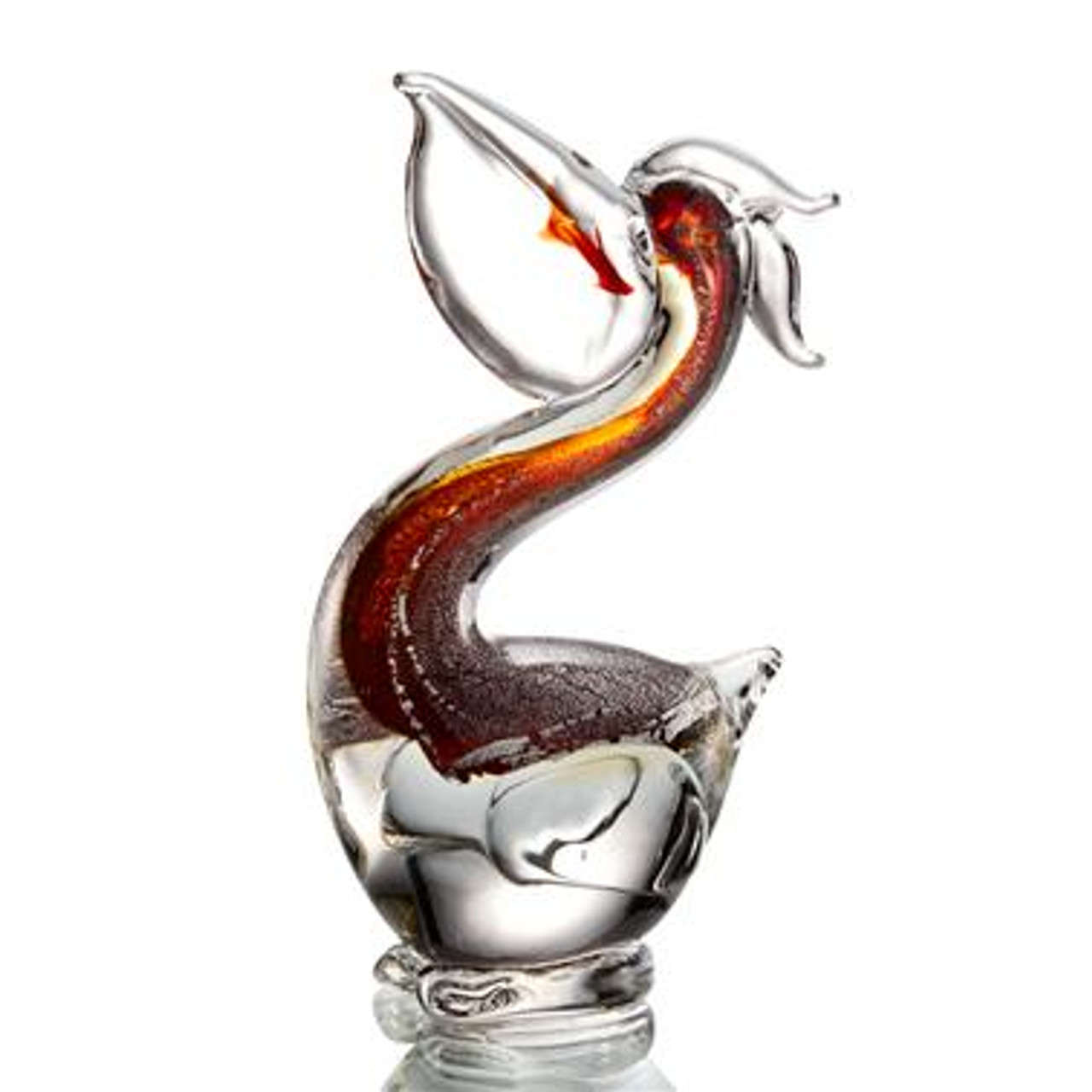 SPI Home Art Glass Pelican with Fish - Distinctive Decor