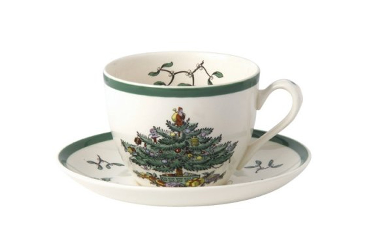 Christmas Tree Teacup and Saucer