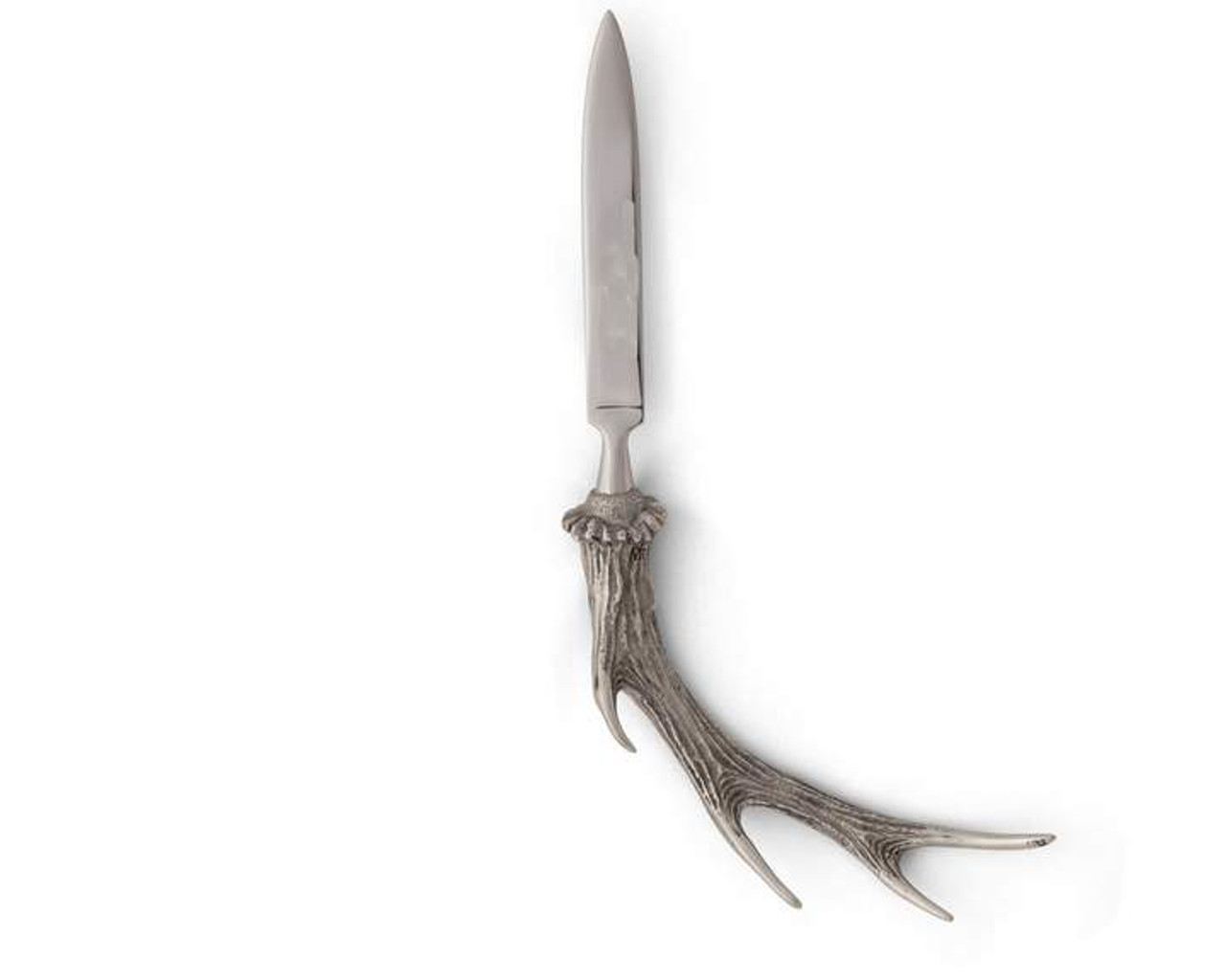 Letter opener, large flower, in pewter and stainless steel