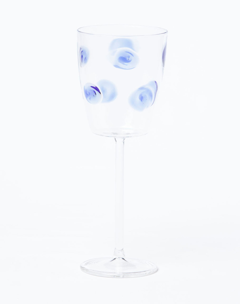 Vietri Drop Wine Glass - Blue - Distinctive Decor