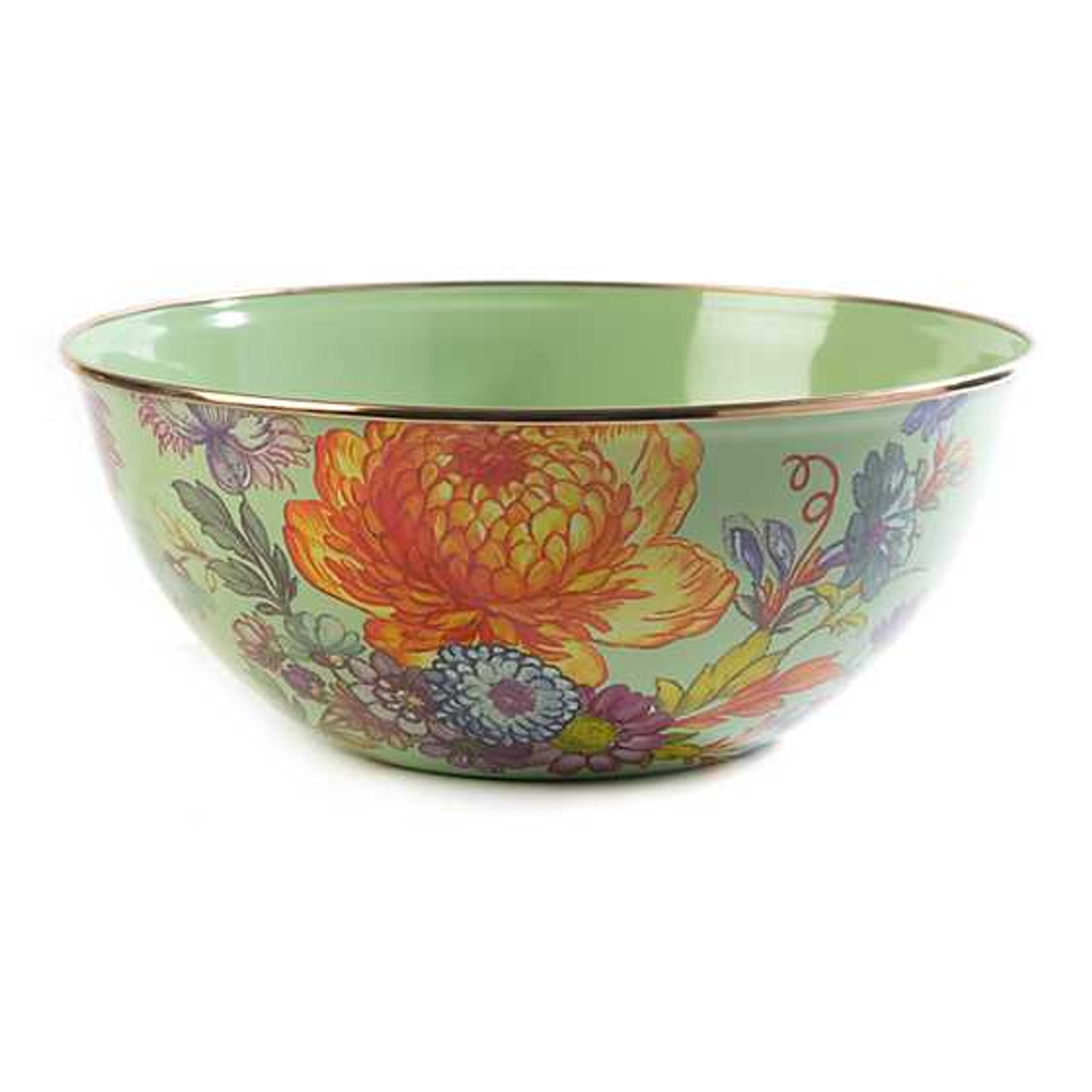 MacKenzie-Childs  Black Flower Market Mixing Bowls, Set of 3