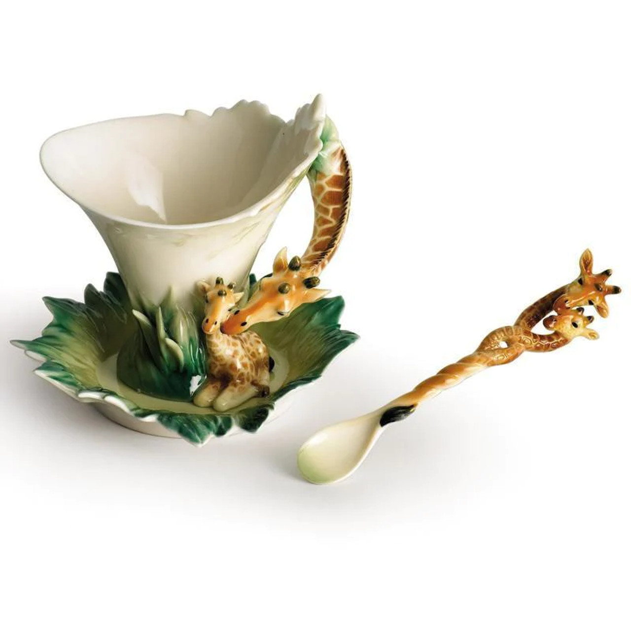 Franz Collection Jungle Beauties Cup Saucer & Spoon Set Giraffe