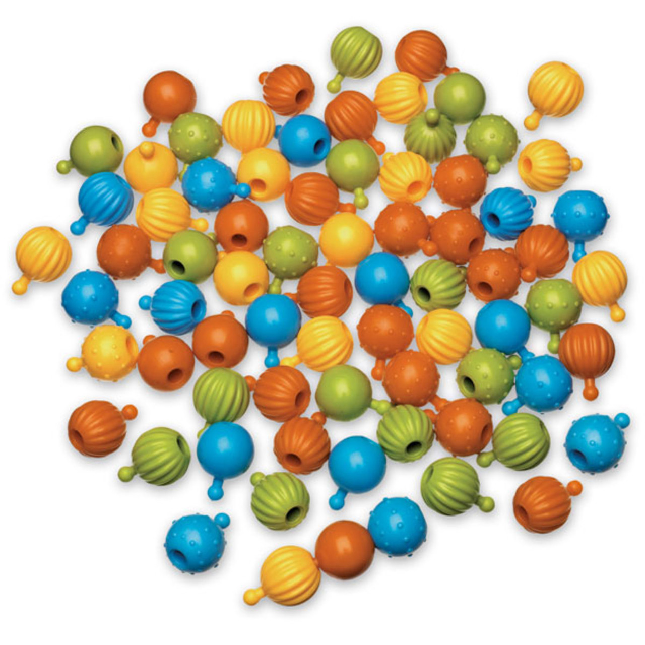 Pencil Grip Textured Pop Beads 100 Assorted Pieces - Distinctive Decor