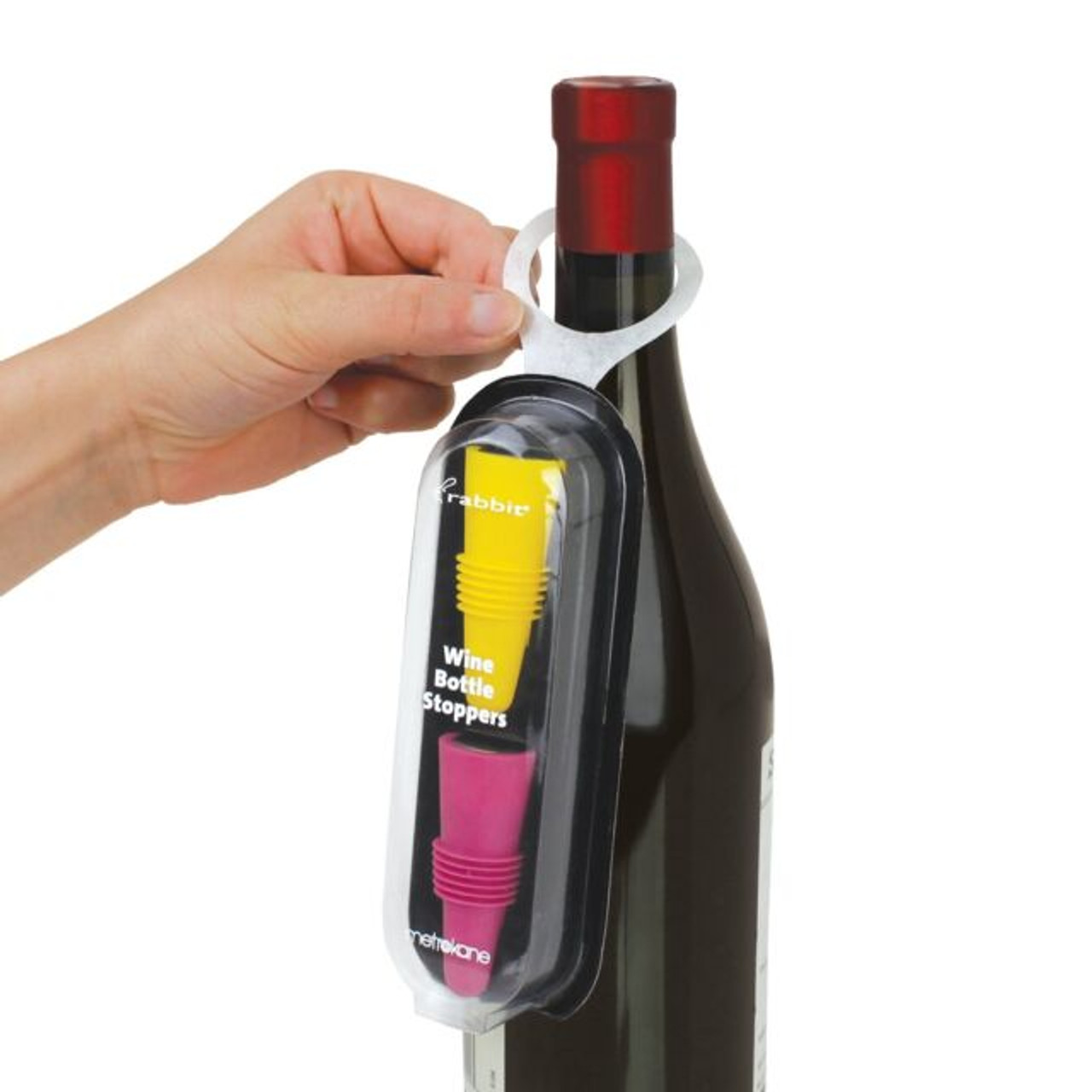 Metrokane Rabbit Wine Bottle Stoppers (Set of 2, Assorted Colors)