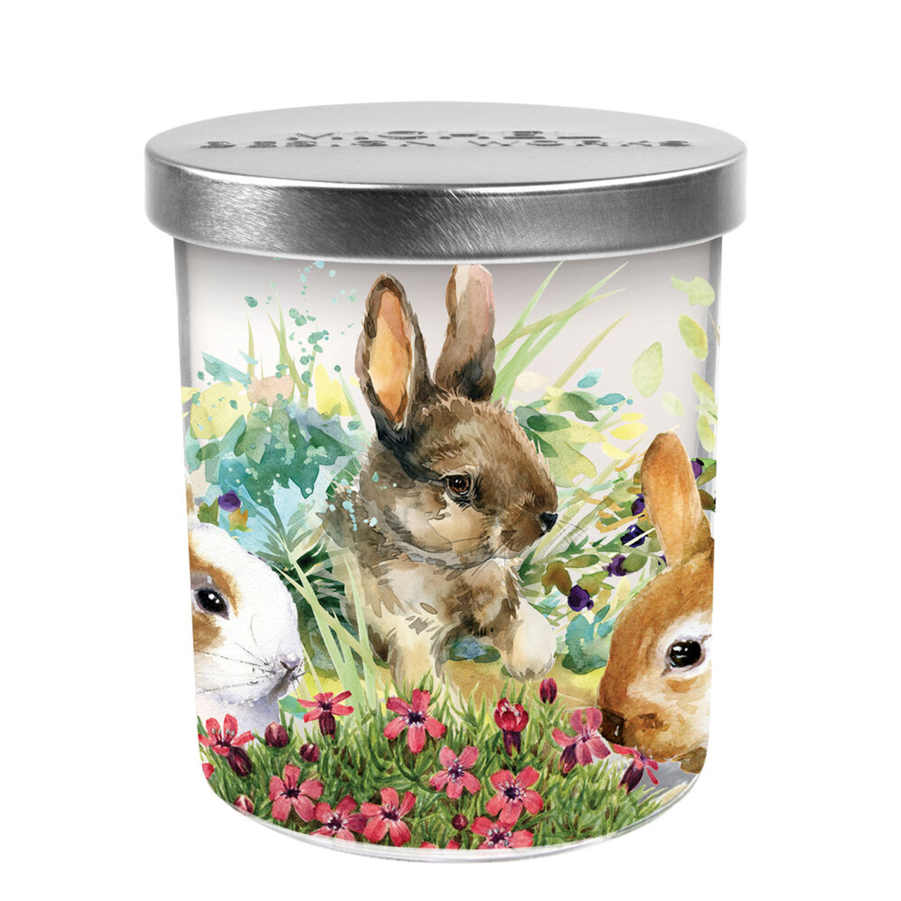 Michel Design Bunny Meadow Candle Jar with Lid - Distinctive Decor