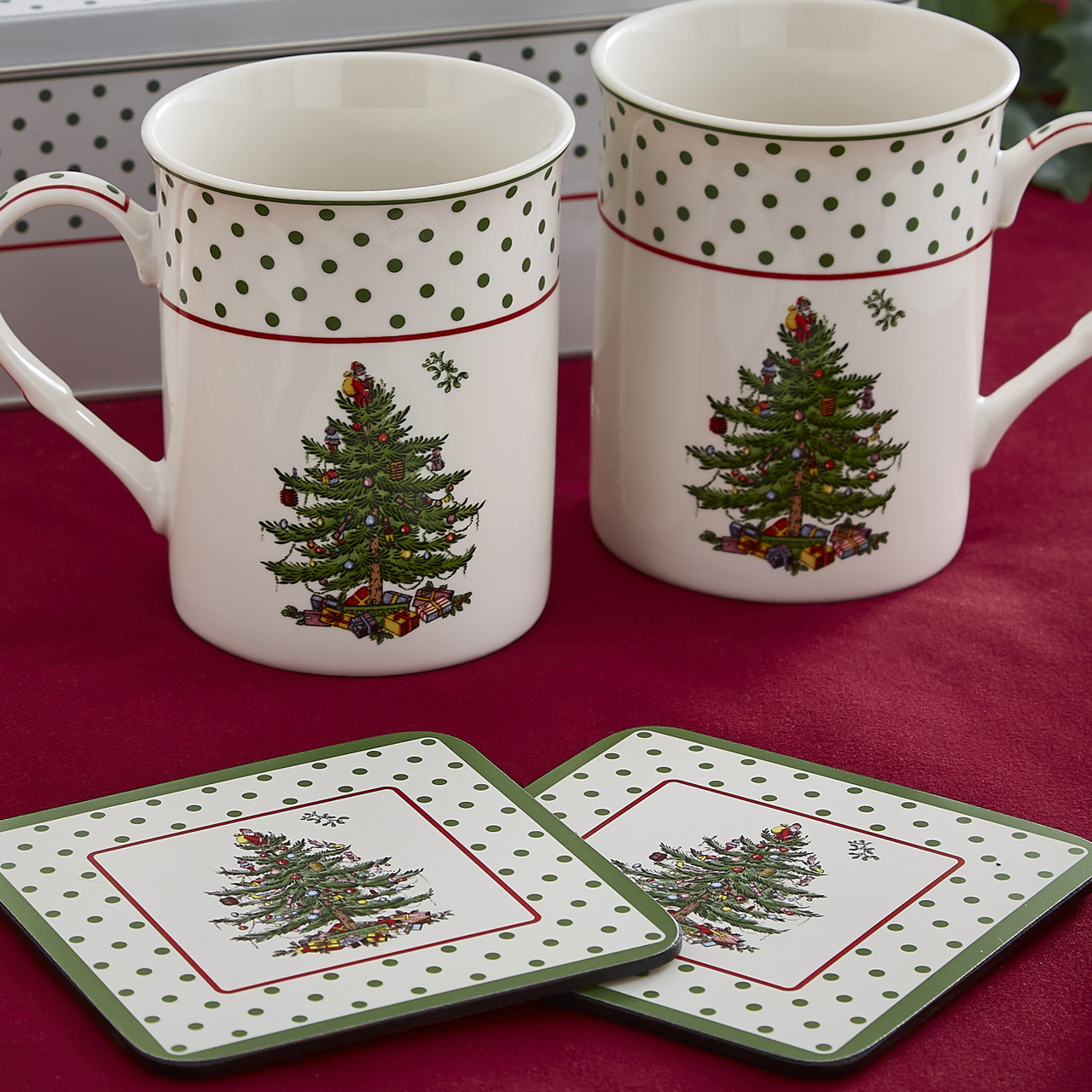 Christmas Tree Mug and Coaster Set
