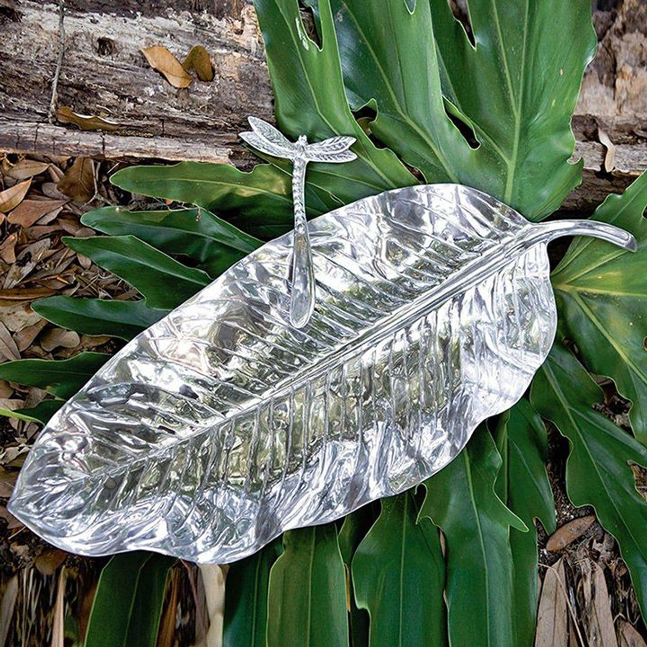 Beatriz Ball Garden Zebra Leaf Platter Large Distinctive Decor