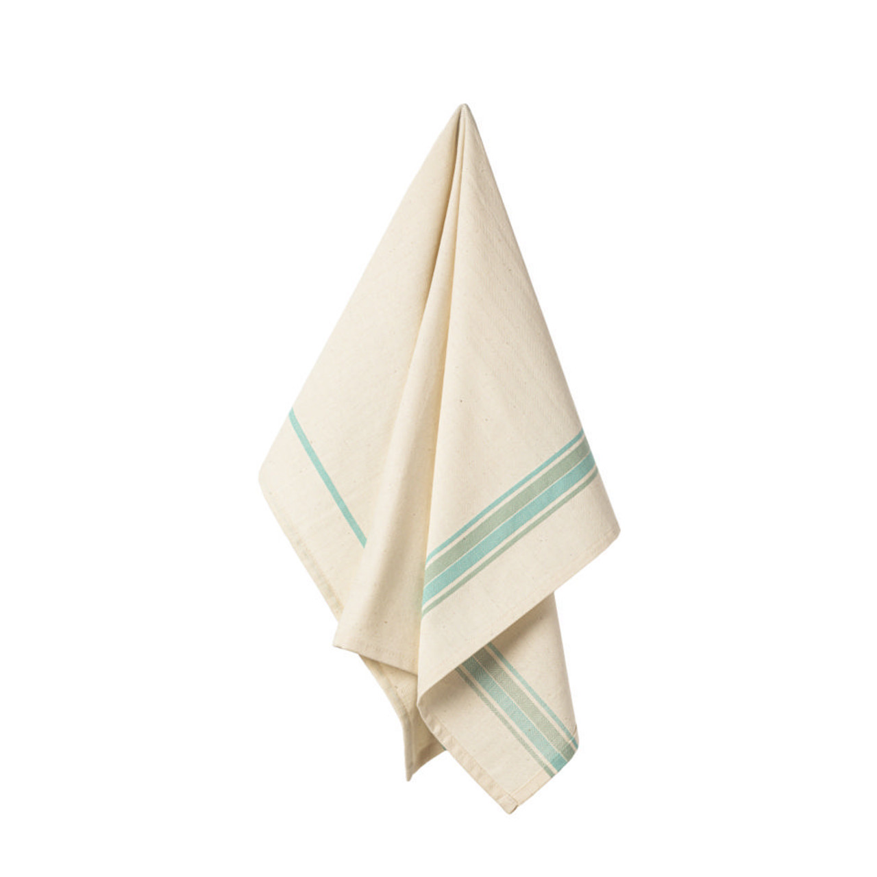 Casafina Set of 6 Kitchen Towels - Aqua French Stripes - Distinctive Decor