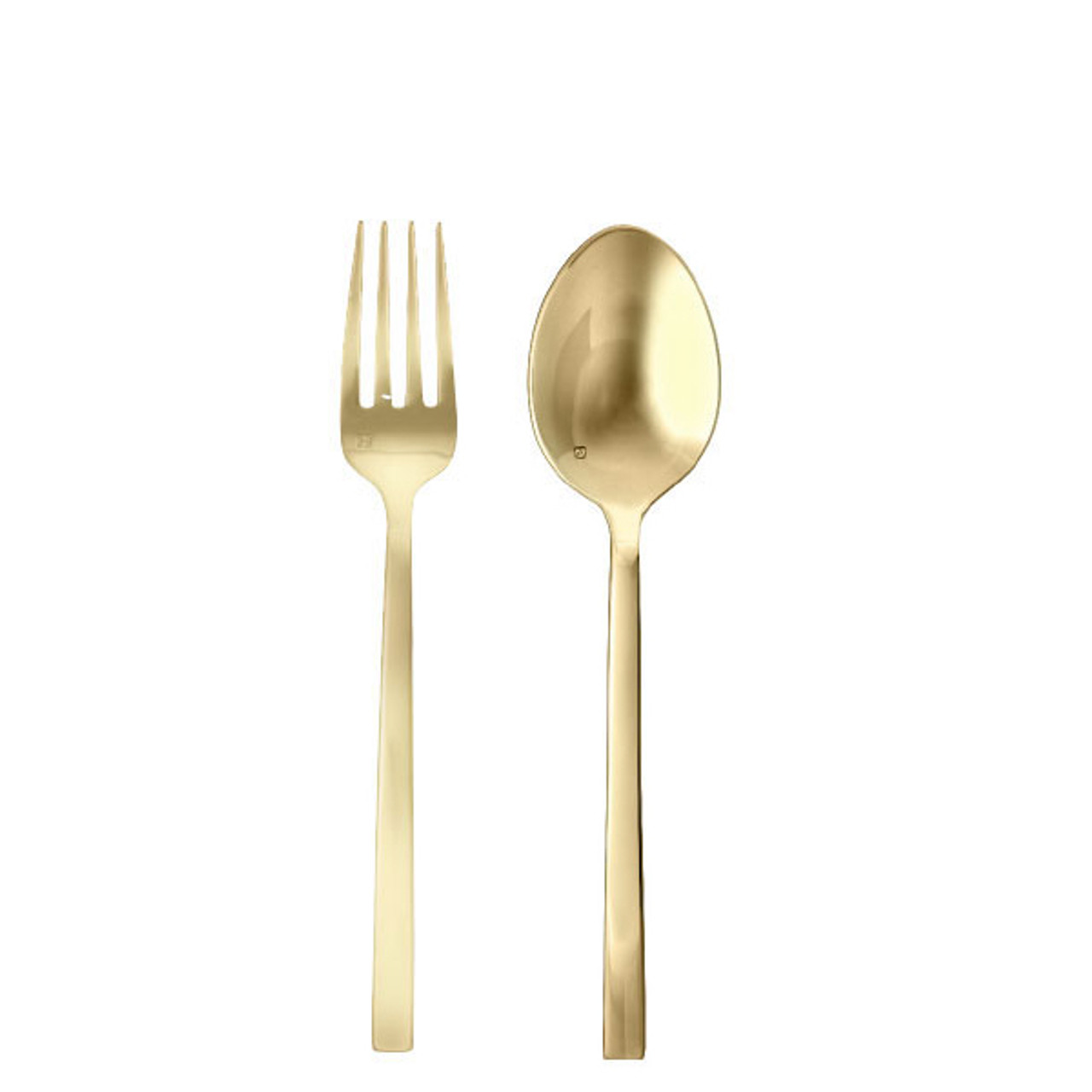 Fortessa Flatware Stainless Arezzo Brushed Gold 2pc Serving Set