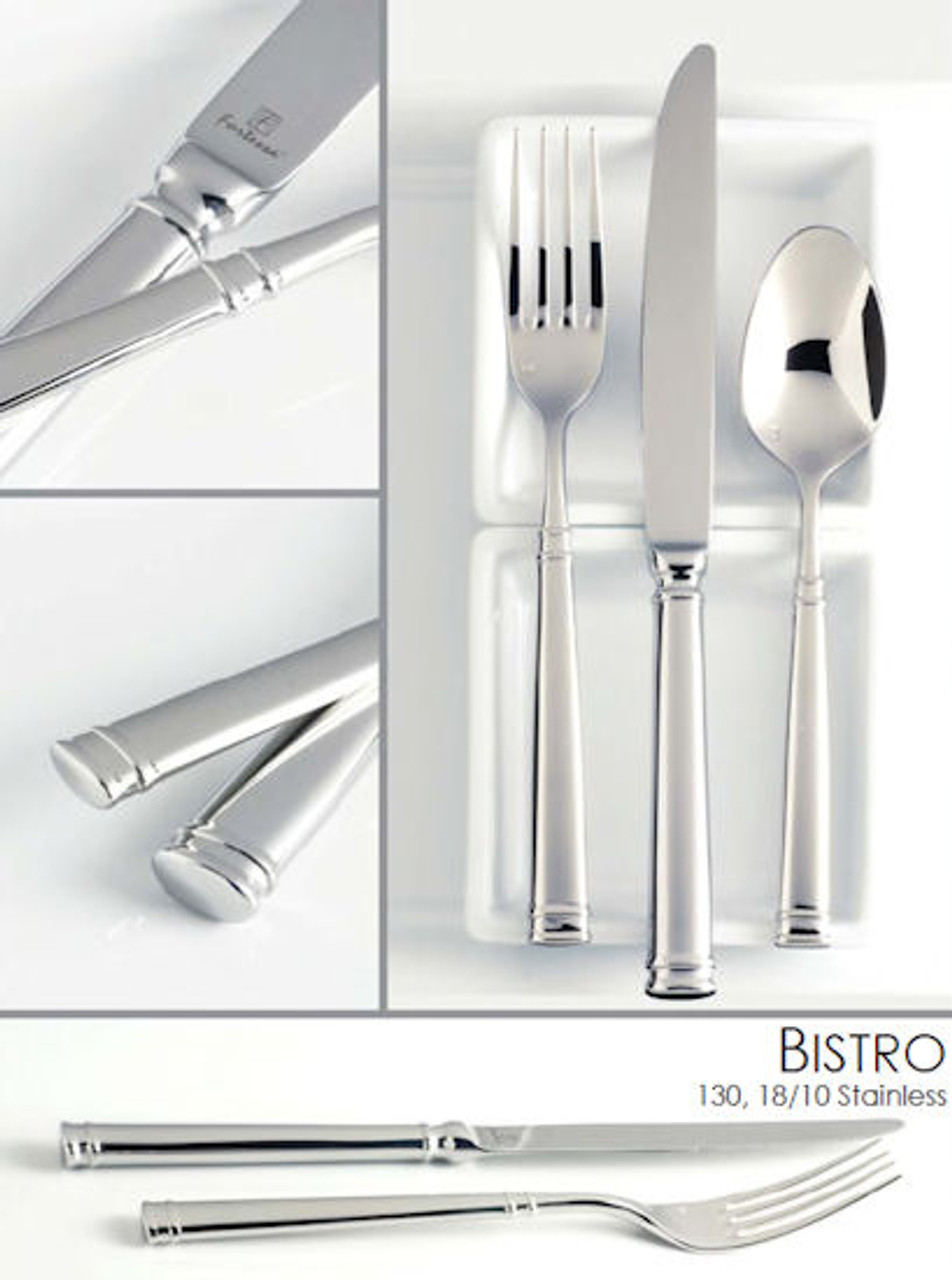Fortessa Bistro 5-Piece Silver Stainless Steel Flatware Set