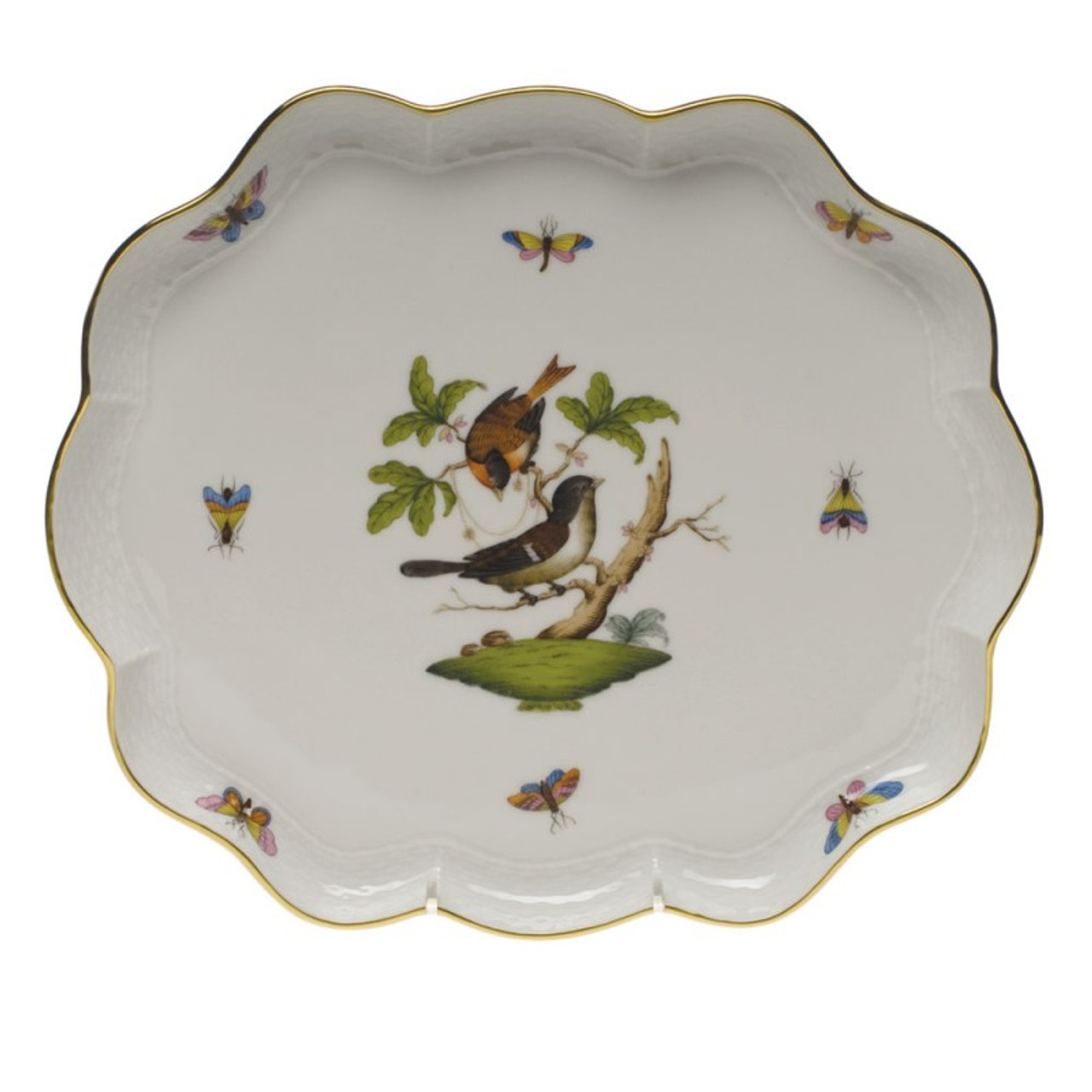 Round Dish w. Handles - Rothschild Bird - Herend Experts