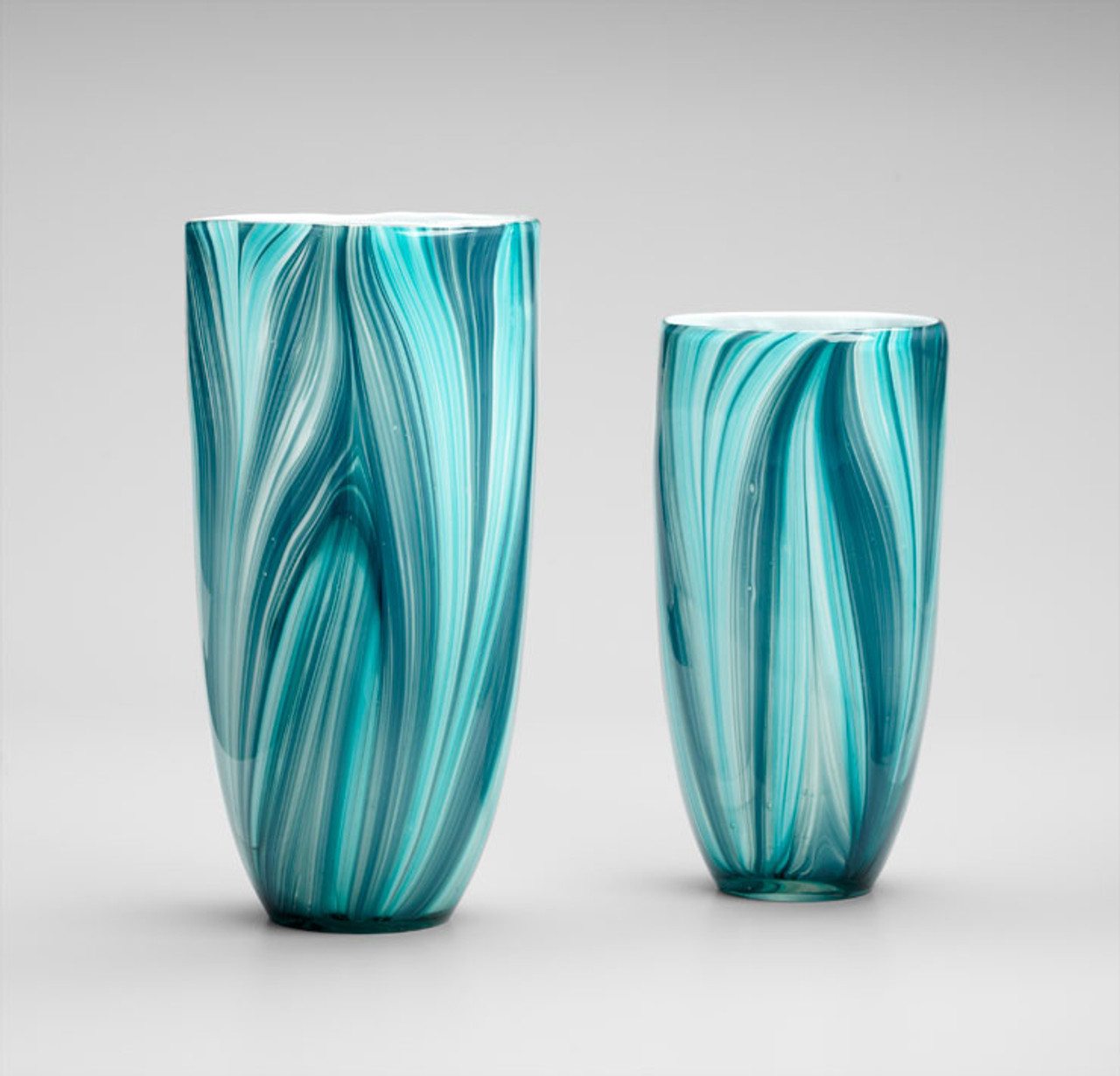 Large Turin Turquoise Glass Vase by Cyan Design (Small Vase Sold Separately)