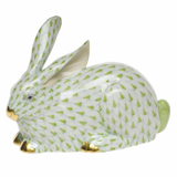 Herend Shaded Lime Green Bunny Rabbit Figurines