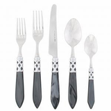 Vietri Aladdin Brilliant Charcoal Flatware