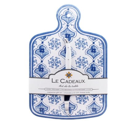 Le Cadeaux Cheese Board With Knife Moroccan Blue