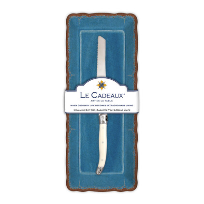 Le Cadeaux Antiqua Blue Baguette Tray Set