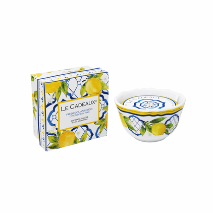 Le Cadeaux Candle In Gift Box Fresh Sicilian Lemon