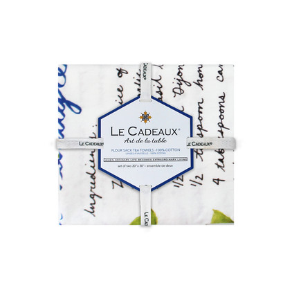 Le Cadeaux Palermo/Lemon Basil Gift Set of 2 Tea Towels