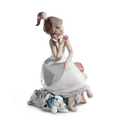 Lladro Chit-Chat Girl - on Phone Figurine