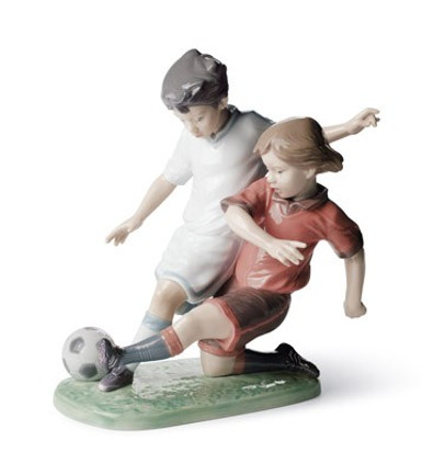 Lladro Fair Play Boys Soccer Figurine