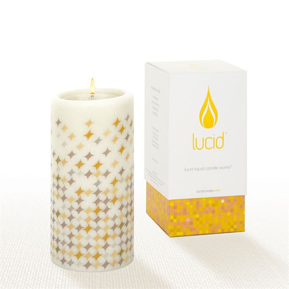 Lucid Liquid Candles -  3x6 Sheer Natural Etoile Pillar Candle