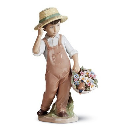 Lladro My Happy Friend Boy Porcelain Figurine