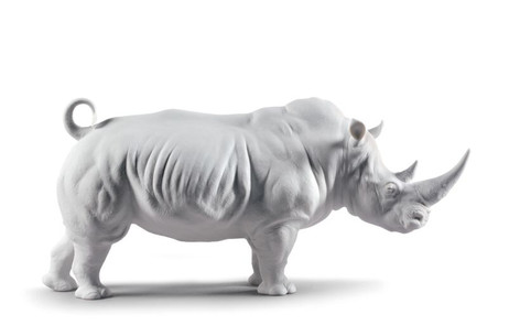 Lladro White Rhino (Matte) Figure