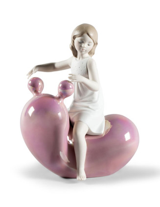 Lladro My Seesaw Balloon (Pink) Figure