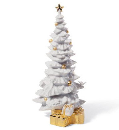 Lladro O Christmas Tree Porcelain Figurine Re-Deco