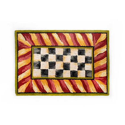 MacKenzie Childs Courtly Check Rug - 2 X 3 - Red & Gold