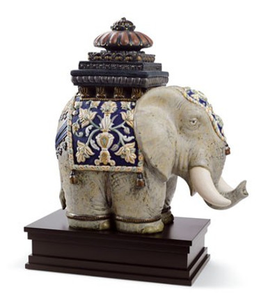 Lladro Siamese Elephant Porcelain Figurine