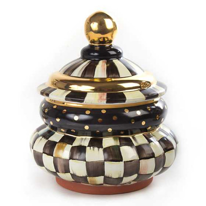 MacKenzie Childs Courtly Check Groovy Canister